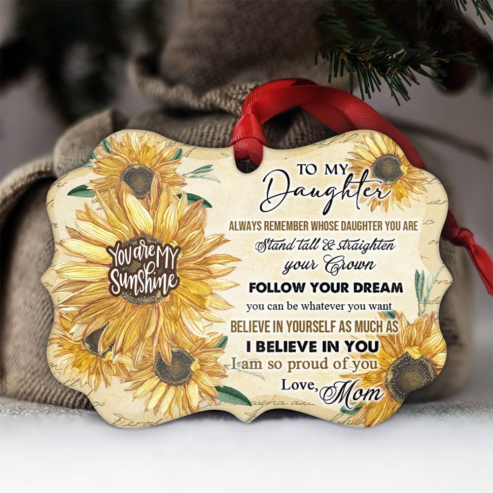  Sunflower To My Daughter Metal Ornament - Christmas Ornament - Christmas Gift