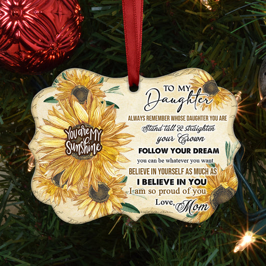  Sunflower To My Daughter Metal Ornament - Christmas Ornament - Christmas Gift