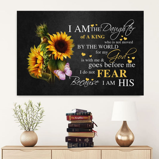 Sunflowers, Daughter Of King Canvas Wall Art - Religious Wall Decor