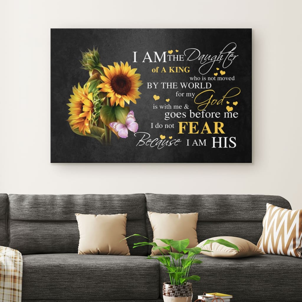 Sunflowers, Daughter Of King Canvas Wall Art - Religious Wall Decor