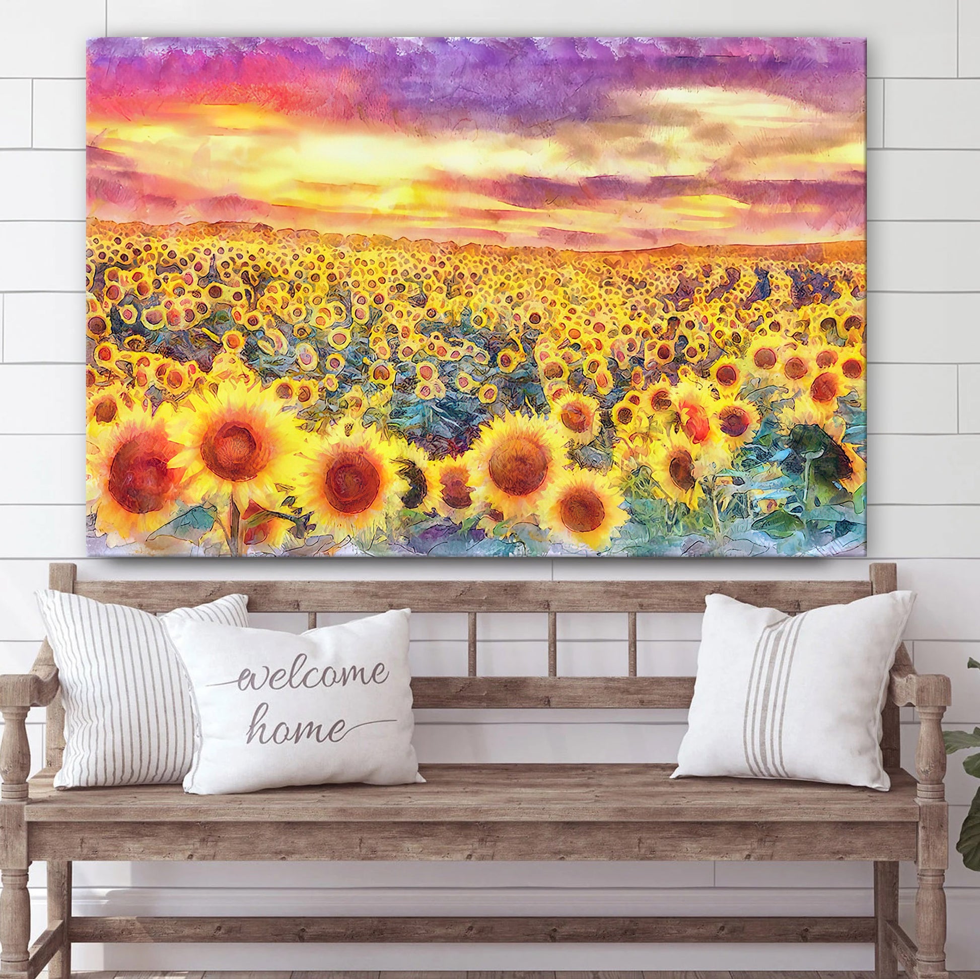 Sunflowers Field Canvas Wall Art - Canvas Wall Decor - Home Decor Living Room