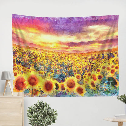 Sunflowers Field Tapestry - Tapestry Wall Decor - Home Decor Living Room