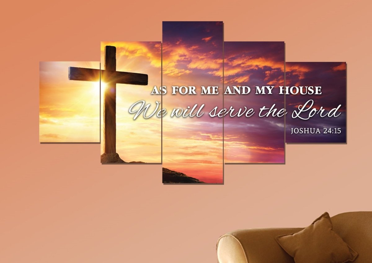 Sunrise As For Me And My House We Will Serve The Lord Wall Art - Christian Canvas Wall Art