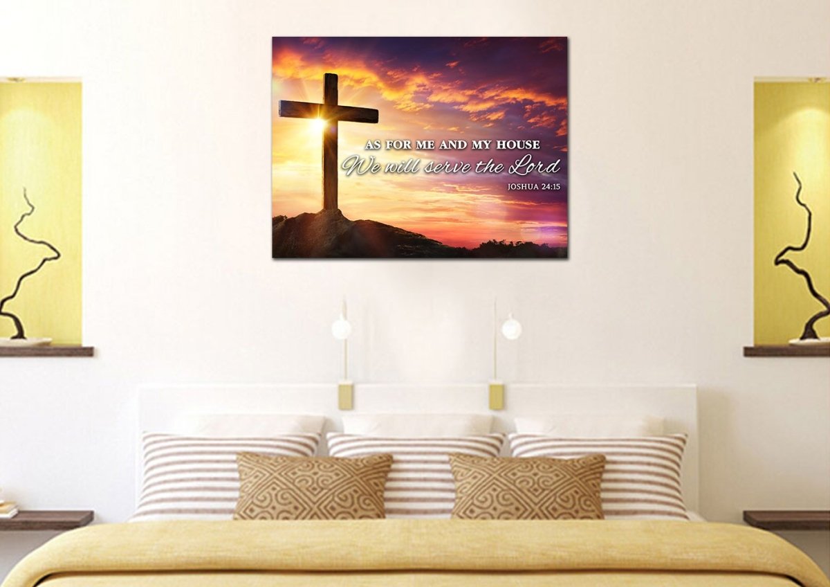 Sunrise As For Me And My House We Will Serve The Lord Wall Art - Christian Canvas Wall Art
