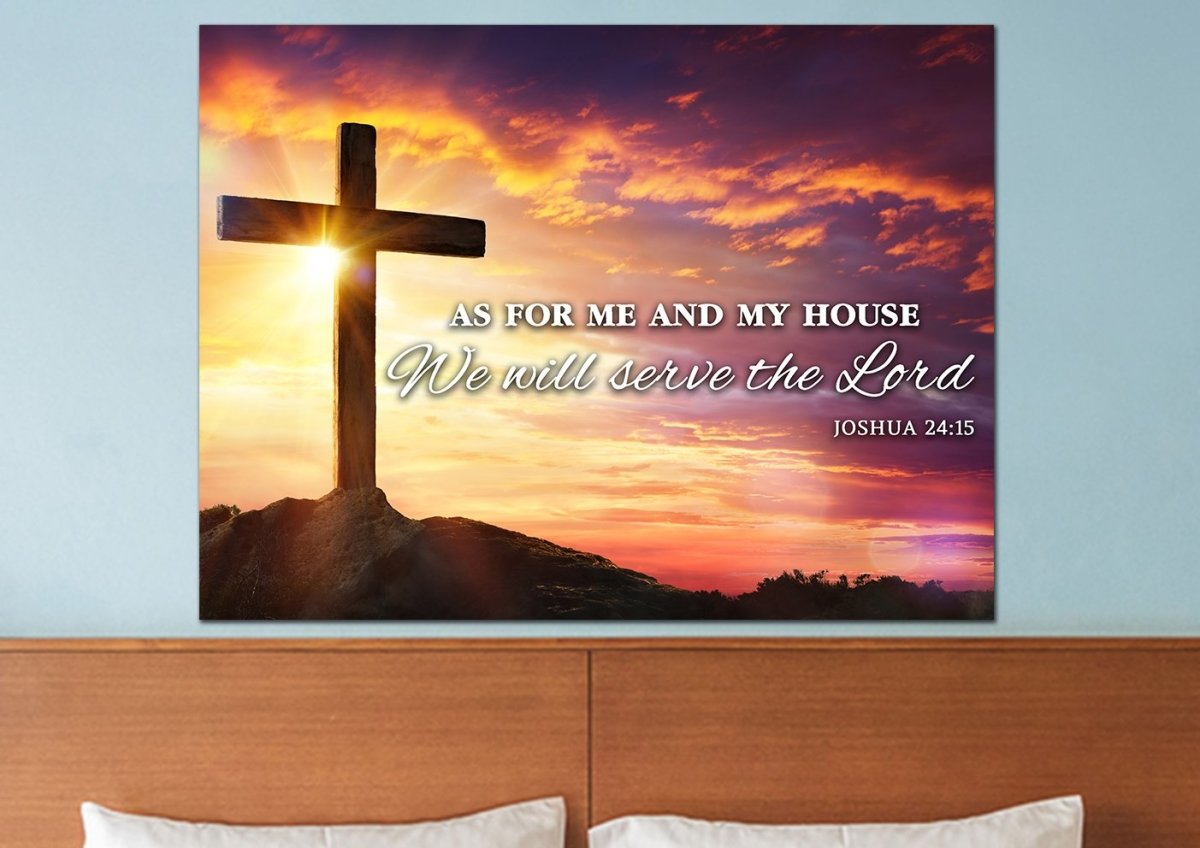 Sunrise As For Me And My House We Will Serve The Lord Wall Art - Christian Canvas Wall Art