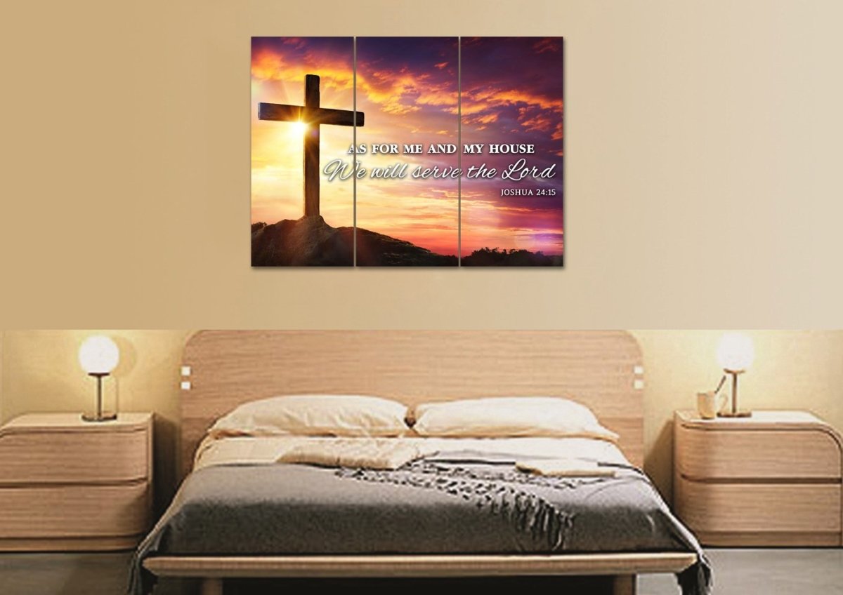 Sunrise As For Me And My House We Will Serve The Lord Wall Art - Christian Canvas Wall Art