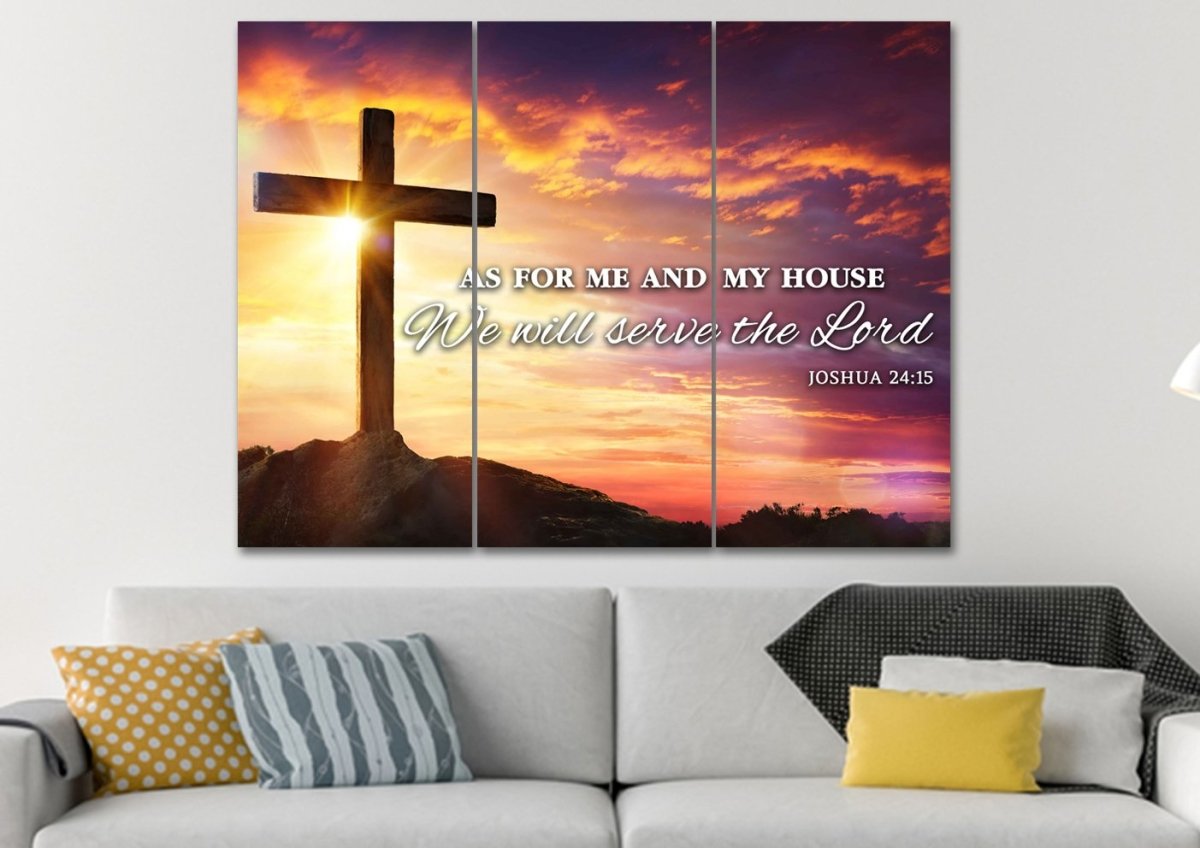 Sunrise As For Me And My House We Will Serve The Lord Wall Art - Christian Canvas Wall Art