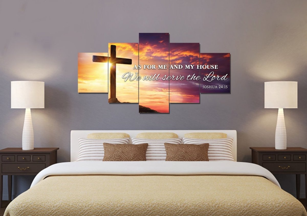 Sunrise As For Me And My House We Will Serve The Lord Wall Art - Christian Canvas Wall Art