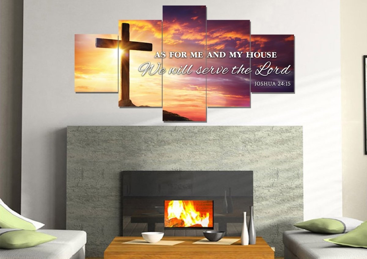 Sunrise As For Me And My House We Will Serve The Lord Wall Art - Christian Canvas Wall Art