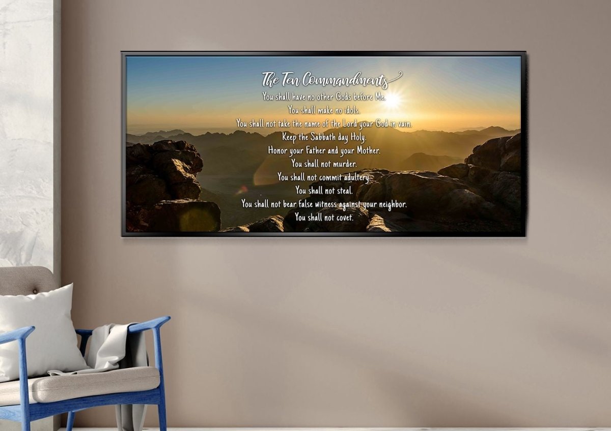 Sunset Sunrise At Mount Sinai & 10 Commandments Canvas Wall Art