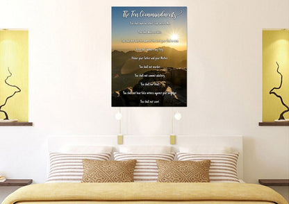 Sunset Sunrise At Mount Sinai & 10 Commandments Canvas Wall Art