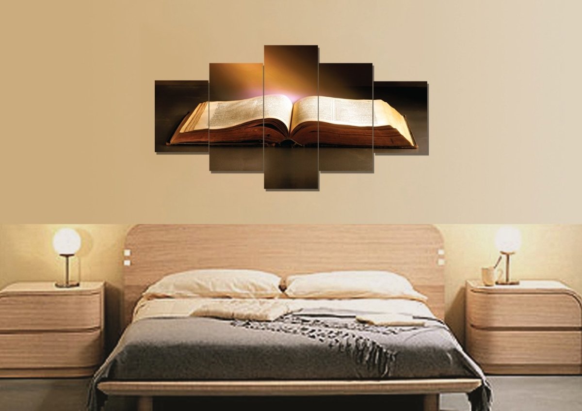 Sunshine On Bible Wall Art - Christian Canvas Wall Art