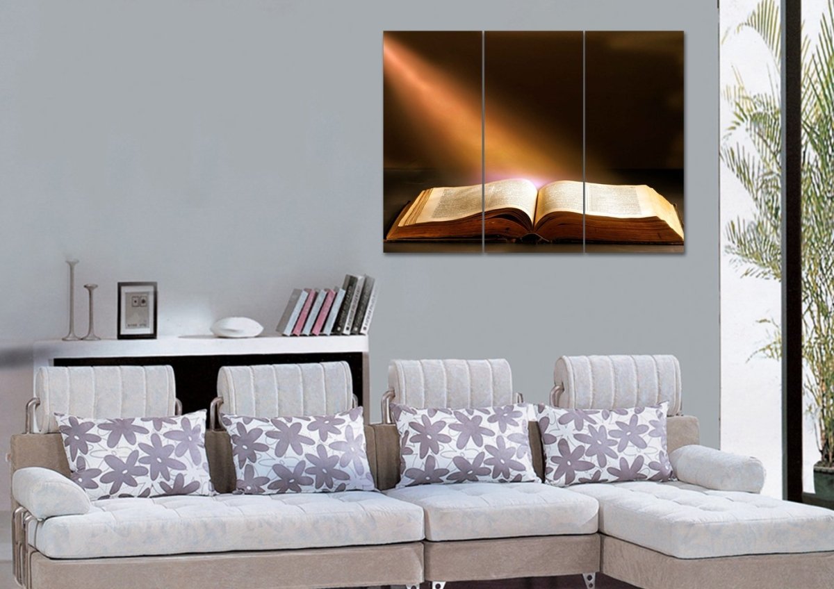 Sunshine On Bible Wall Art - Christian Canvas Wall Art