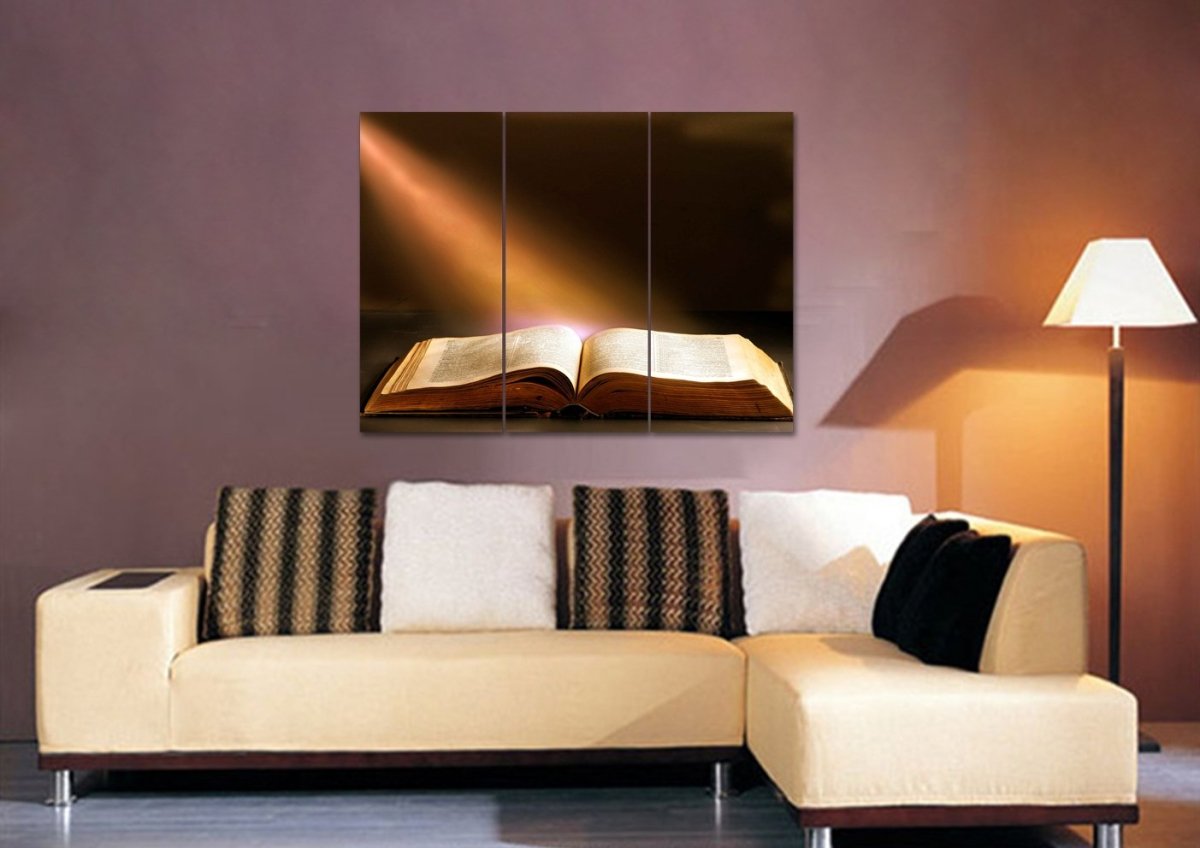 Sunshine On Bible Wall Art - Christian Canvas Wall Art