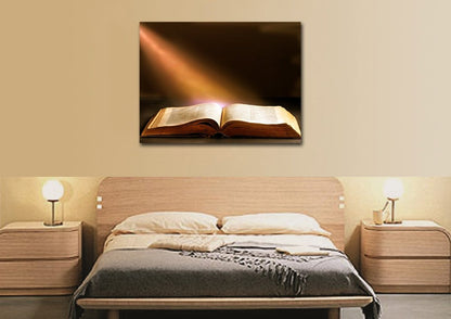 Sunshine On Bible Wall Art - Christian Canvas Wall Art