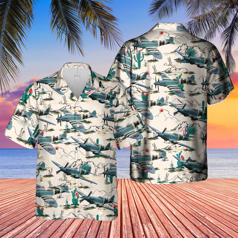 Supermarine 389 Spitfire Pr19 Hawaiian Shirt - Beachwear For Men - Best Hawaiian Shirts