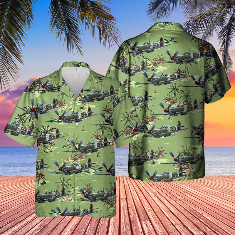 Supermarine Spitfire Mk.Ix Hawaiian Shirt - Beachwear For Men - Best Hawaiian Shirts