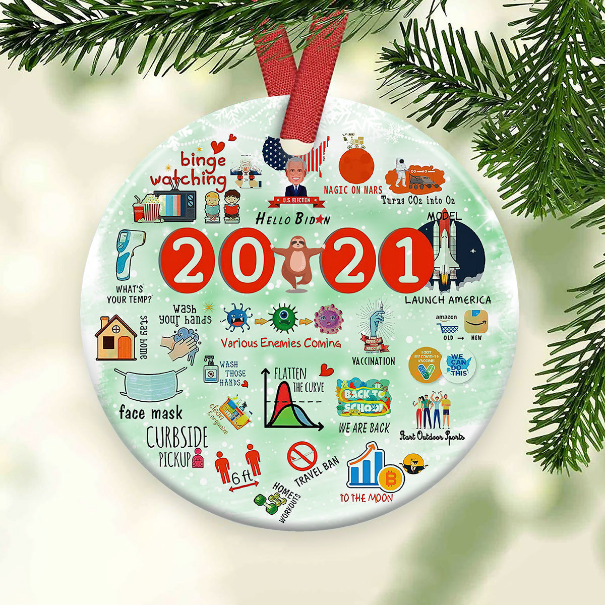 Survival 5 Ceramic Circle Ornament - Decorative Ornament - Christmas Ornament