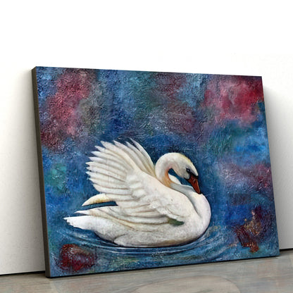 Swan Oil Painting Canvas Wall Art - Canvas Wall Decor - Home Decor Living Room