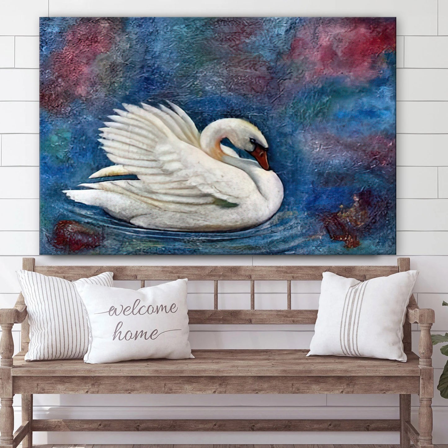 Swan Oil Painting Canvas Wall Art - Canvas Wall Decor - Home Decor Living Room