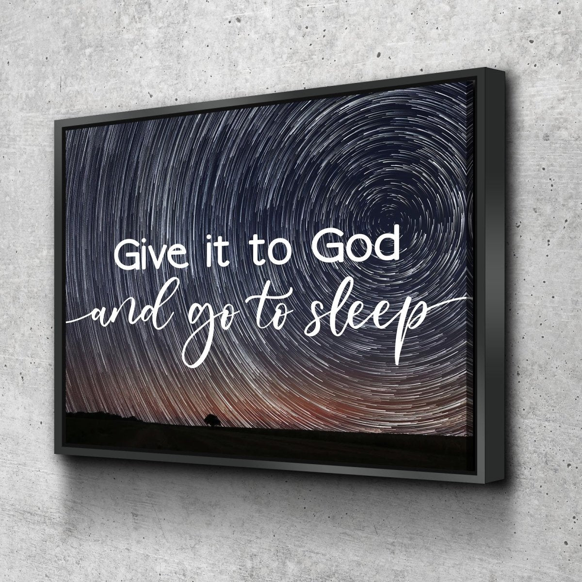 Swirly Stars Give It To God And Go To Sleep Sign, Wall Art & Decor - Christian Canvas Wall Art