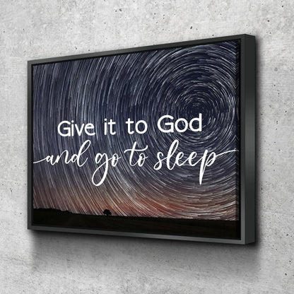 Swirly Stars Give It To God And Go To Sleep Sign, Wall Art & Decor - Christian Canvas Wall Art