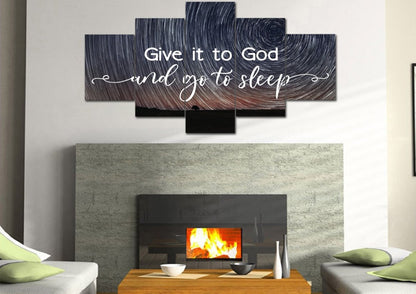 Swirly Stars Give It To God And Go To Sleep Sign, Wall Art & Decor - Christian Canvas Wall Art