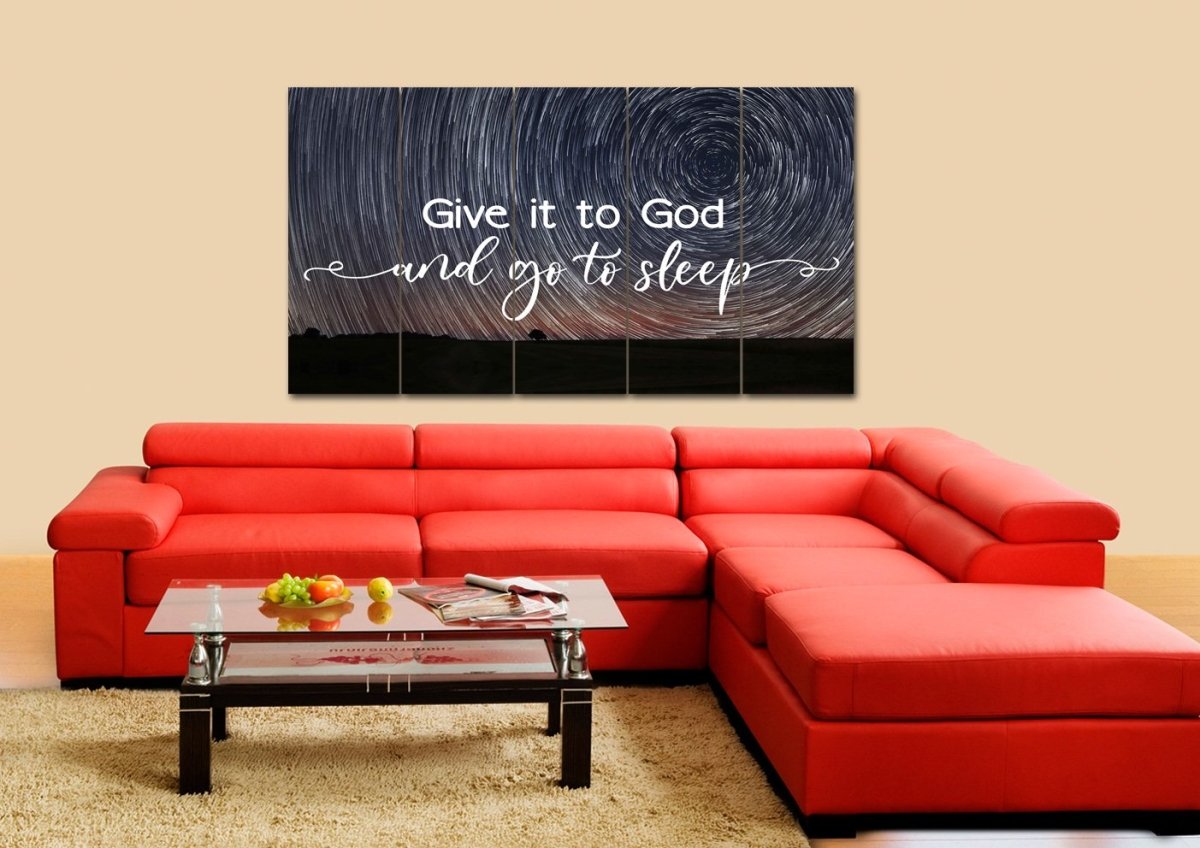 Swirly Stars Give It To God And Go To Sleep Sign, Wall Art & Decor - Christian Canvas Wall Art