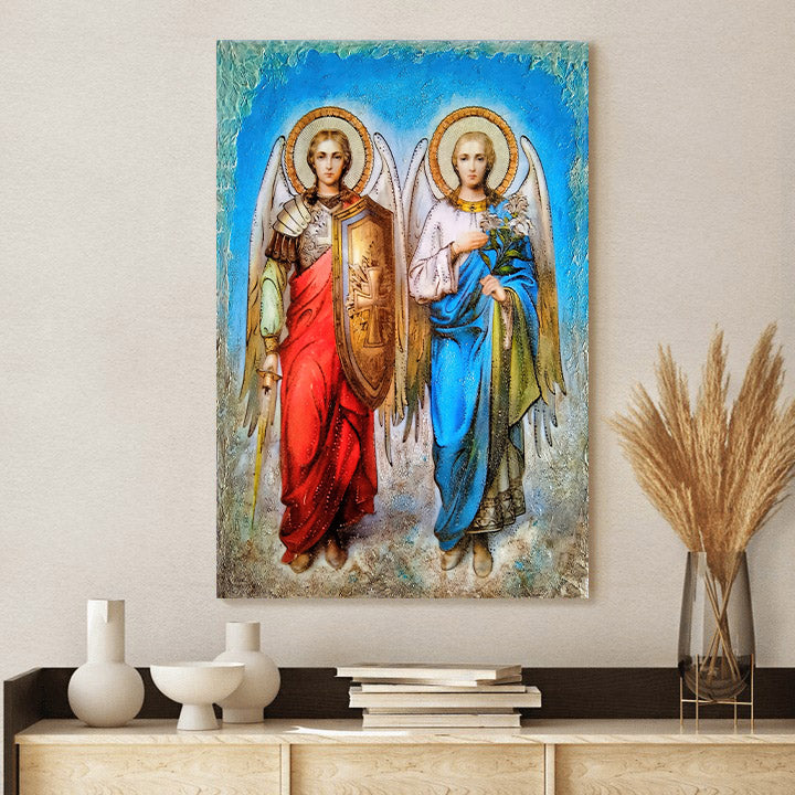 Synaxis Of The Holy Archangels Michael And Gabriel Canvas Wall Art - Catholic Canvas Wall Art - Religious Gift