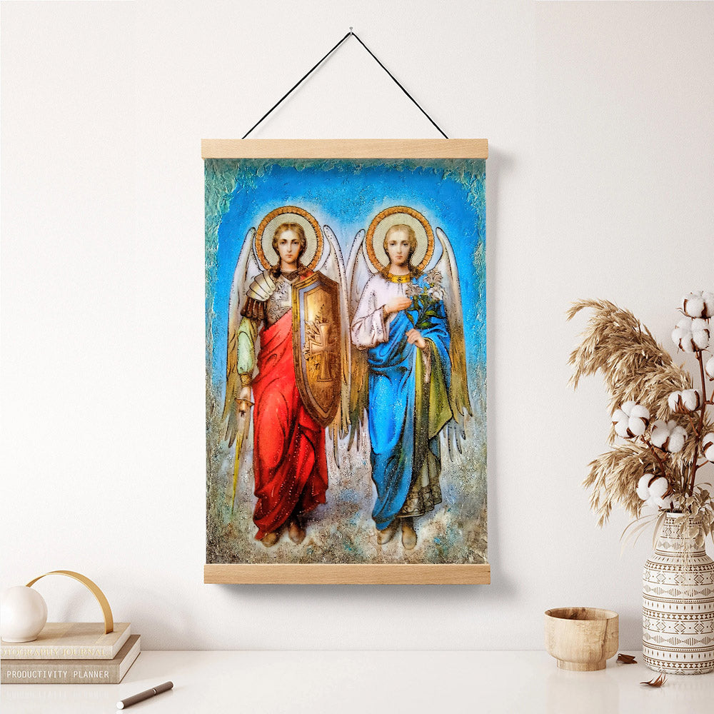 Synaxis Of The Holy Archangels Michael And Gabriel Hanging Canvas Wall Art - Catholic Hanging Canvas Wall Art - Religious Gift