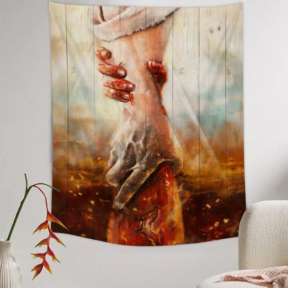 The Hand Of God - Jesus Tapestry - Religious Tapestry Wall Hangings - Bible Verse Wall Tapestry - Christian Tapestry - Ciaocustom