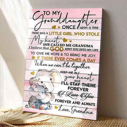 To My Granddaughter - Elephant - I Love You Forever And Always - Grandama Granddaughter Canvas Prints - Best Gift For Granddaughter - Ciaocustom