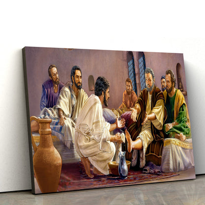 Taynaya Vecherya Iisusa Hrista S Uchenikami Omovenie Nog Evangelie Novyy Zavet Bibliya 1 - Jesus Canvas Wall Art - Christian Wall Art