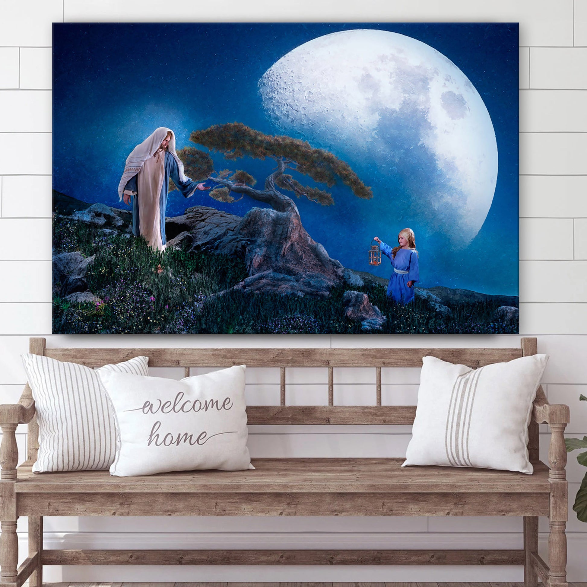 Teach Me To Walk In The Light Canvas Wall Art - Jesus Picture - Christian Wall Decor