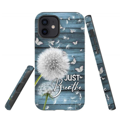 Teal Just Breathe Phone Case - Scripture Phone Cases - Iphone Cases Christian- Iphone Samsung Cases Christian