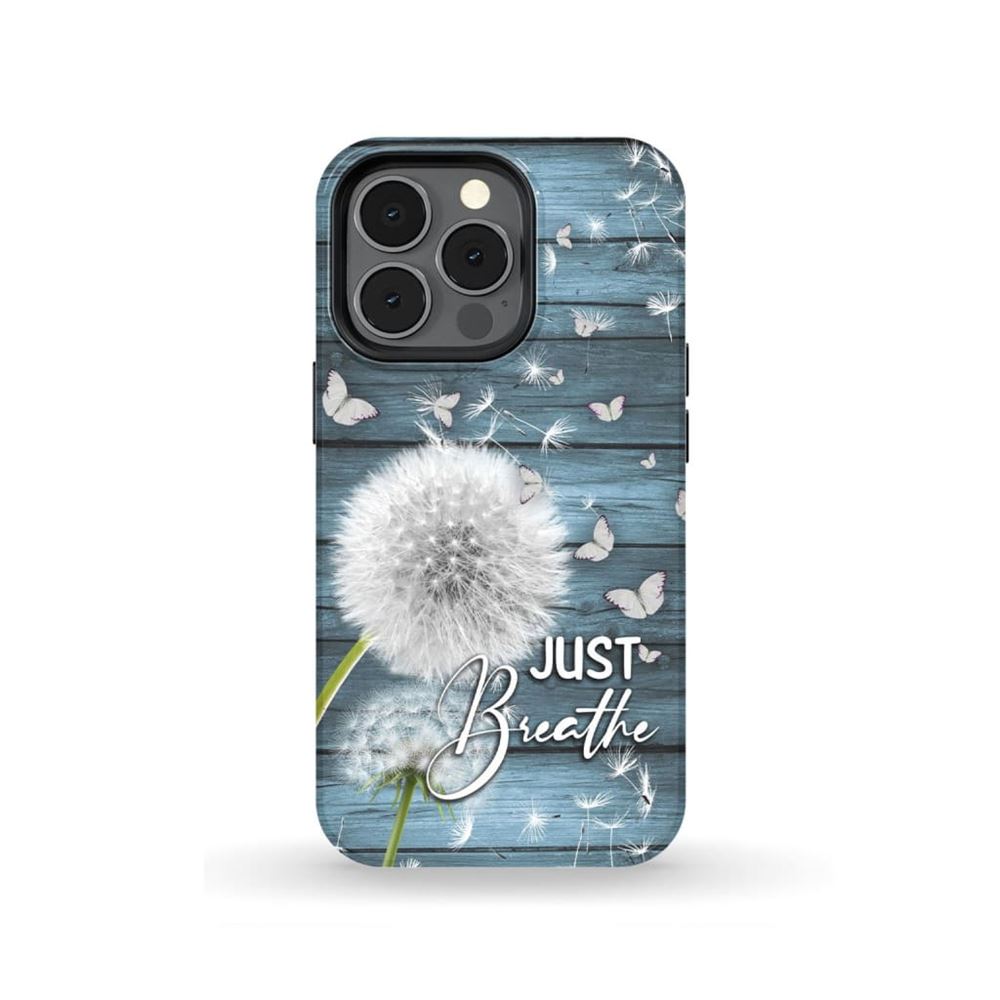 Teal Just Breathe Phone Case - Scripture Phone Cases - Iphone Cases Christian- Iphone Samsung Cases Christian
