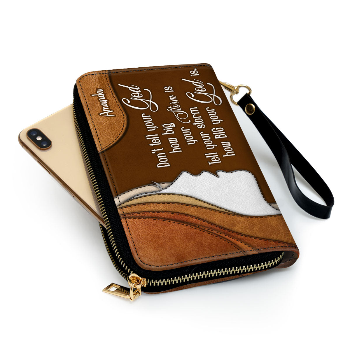Tell Your Storm How Big Your God Is Clutch Purse For Women - Personalized Name - Christian Gifts For Women