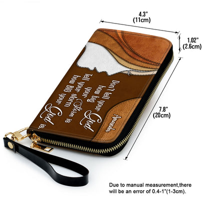 Tell Your Storm How Big Your God Is Clutch Purse For Women - Personalized Name - Christian Gifts For Women