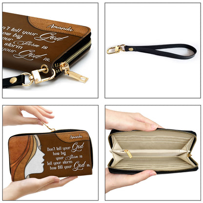 Tell Your Storm How Big Your God Is Clutch Purse For Women - Personalized Name - Christian Gifts For Women