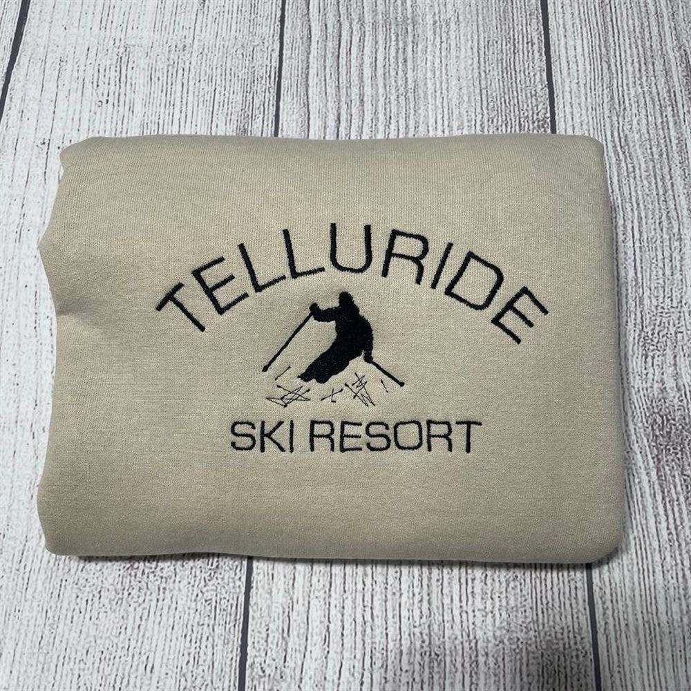 Telluride Ski Resort Embroidered Sweatshirt, Women's Embroidered Sweatshirts