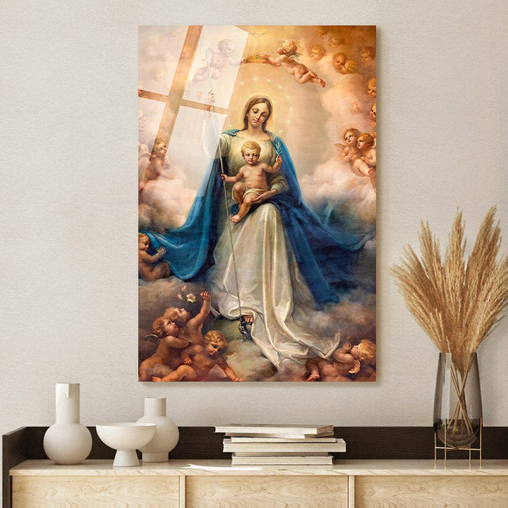 Tempered Glass Wall Art Virgin Mary Christian Church Decor - Jesus Christ Canvas - Christian Wall Art