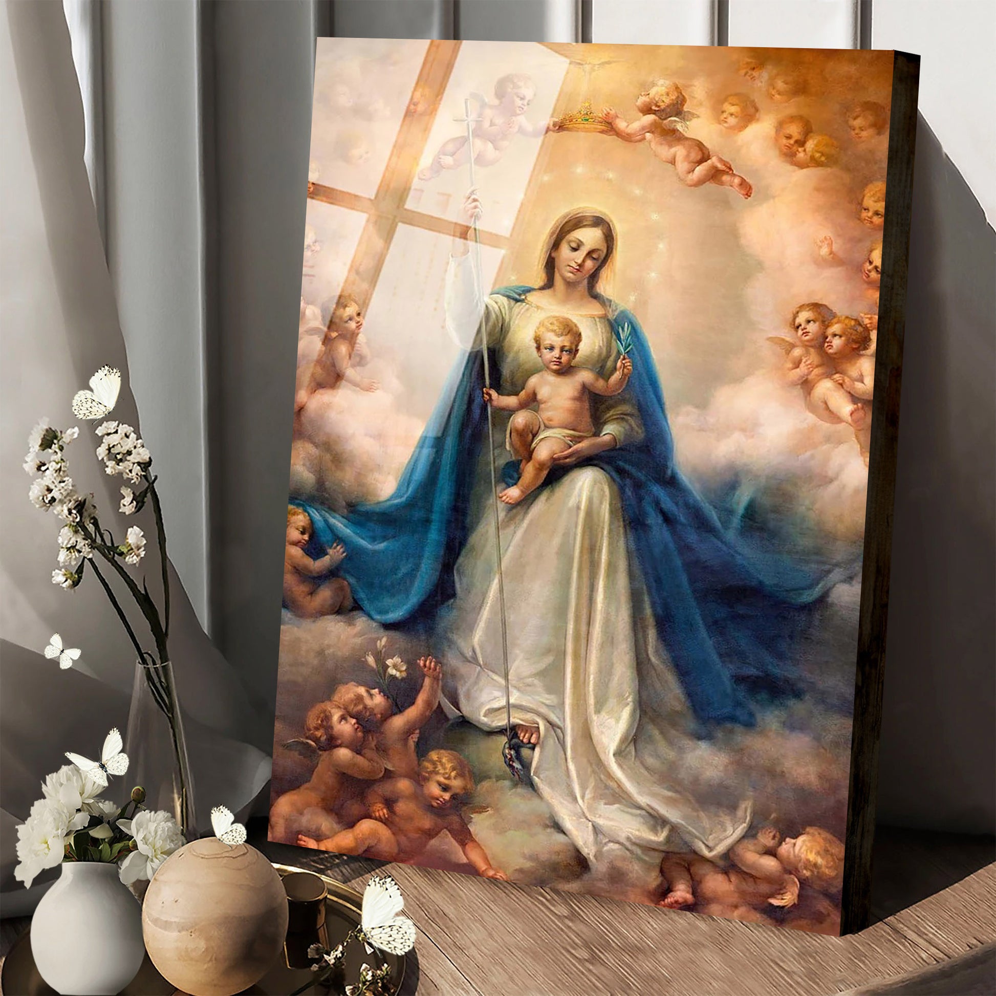 Tempered Glass Wall Art Virgin Mary Christian Church Decor - Jesus Christ Canvas - Christian Wall Art