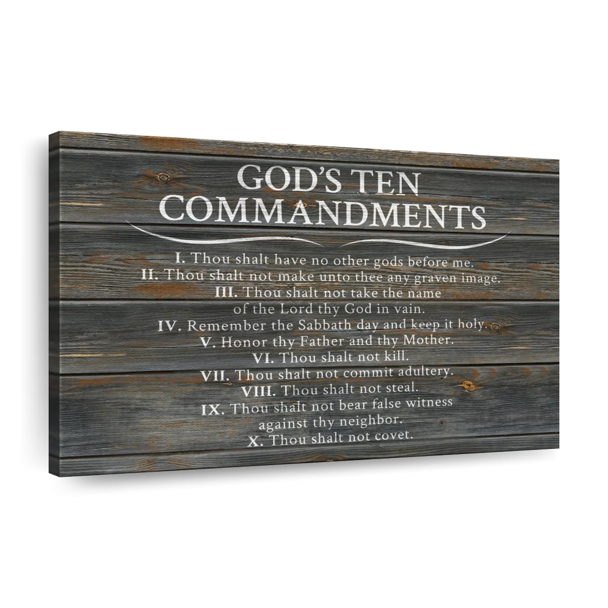 Ten Commandments Canvas Wall Art - Christian Canvas Wall Art - Religious Wall Art Canvas