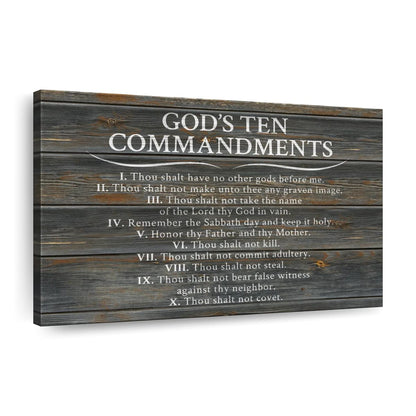 Ten Commandments Canvas Wall Art - Christian Canvas Wall Art - Religious Wall Art Canvas