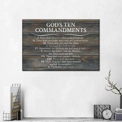 Ten Commandments Canvas Wall Art - Christian Canvas Wall Art - Religious Wall Art Canvas