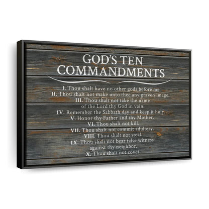 Ten Commandments Canvas Wall Art - Christian Canvas Wall Art - Religious Wall Art Canvas