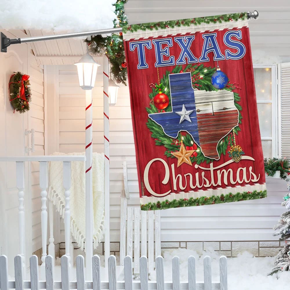 Texas Christmas Flag Merry Christmas - Christmas Garden Flag - Christmas House Flag - Christmas Outdoor Decoration