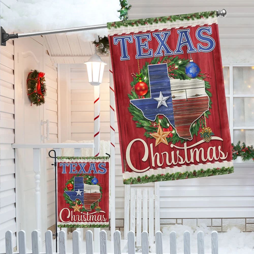 Texas Christmas Flag Merry Christmas - Christmas Garden Flag - Christmas House Flag - Christmas Outdoor Decoration