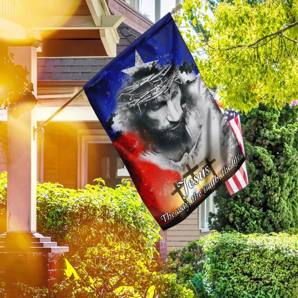 Texas Jesus House Flag - Christian Garden Flags - Outdoor Religious Flags