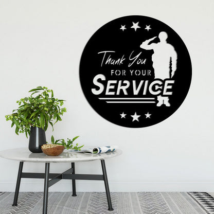Thank You For Your Service Metal Wall Art - Proud Veteran Sign - US Army Veteran Gift - US Soldier Gift - Dad Gift